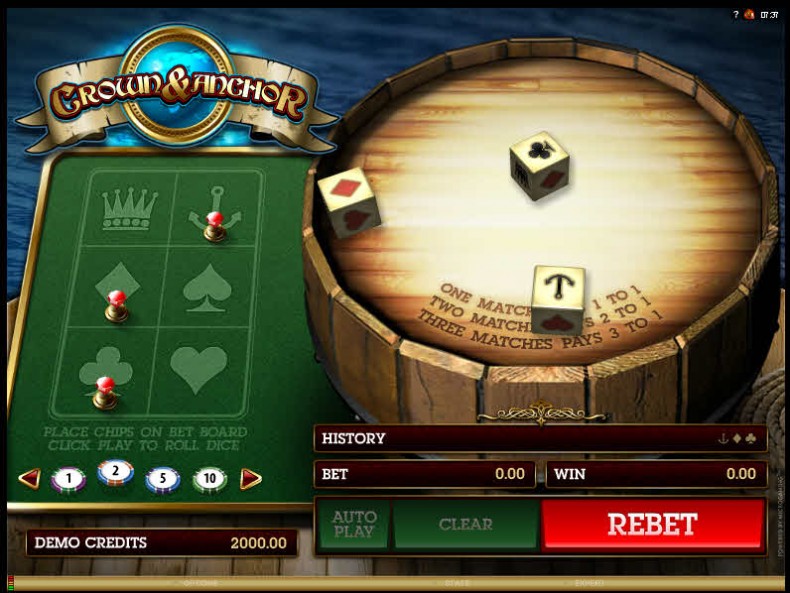 Crown and Anchor MCPcom Microgaming