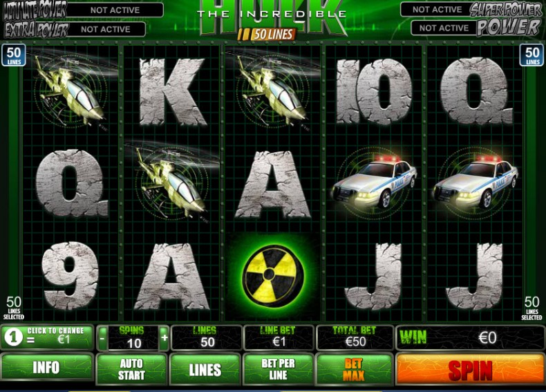 The Incredible Hulk – 50 Lines MCPcom Playtech