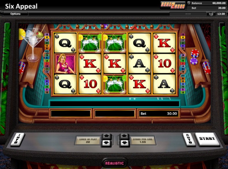 Six Appeal Video Slots by Realistic Games MCPcom
