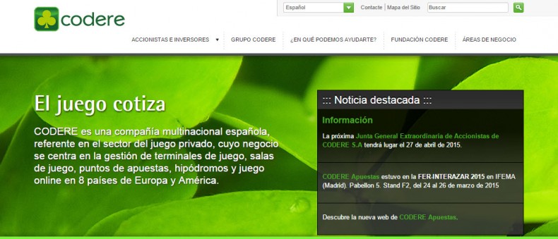 CODERE Spain homepage